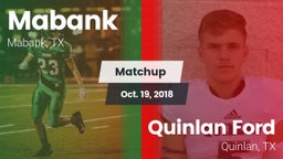 Matchup: Mabank  vs. Quinlan Ford  2018