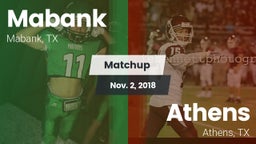 Matchup: Mabank  vs. Athens  2018