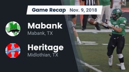 Recap: Mabank  vs. Heritage  2018