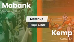 Matchup: Mabank  vs. Kemp  2019