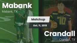 Matchup: Mabank  vs. Crandall  2019