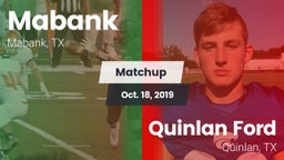 Matchup: Mabank  vs. Quinlan Ford  2019