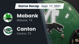 Recap: Mabank  vs. Canton  2021