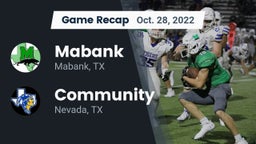 Recap: Mabank  vs. Community  2022
