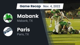 Recap: Mabank  vs. Paris  2022