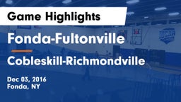 Fonda-Fultonville  vs Cobleskill-Richmondville Game Highlights - Dec 03, 2016