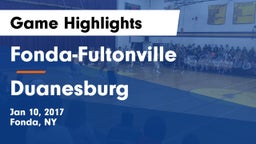 Fonda-Fultonville  vs Duanesburg Game Highlights - Jan 10, 2017
