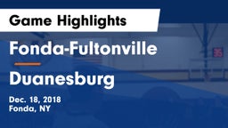 Fonda-Fultonville  vs Duanesburg  Game Highlights - Dec. 18, 2018
