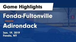 Fonda-Fultonville  vs Adirondack Game Highlights - Jan. 19, 2019