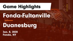 Fonda-Fultonville  vs Duanesburg  Game Highlights - Jan. 8, 2020