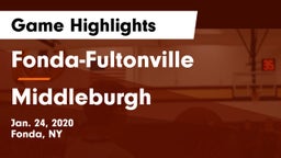 Fonda-Fultonville  vs Middleburgh Game Highlights - Jan. 24, 2020