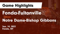 Fonda-Fultonville  vs Notre Dame-Bishop Gibbons Game Highlights - Jan. 14, 2022