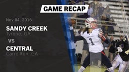 Recap: Sandy Creek  vs. Central  2016