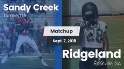 Matchup: Sandy Creek High vs. Ridgeland  2018