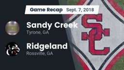 Recap: Sandy Creek  vs. Ridgeland  2018