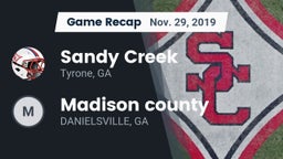 Recap: Sandy Creek  vs. Madison county  2019
