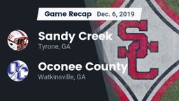 Recap: Sandy Creek  vs. Oconee County  2019