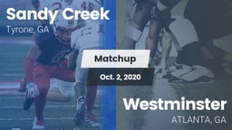 Matchup: Sandy Creek High vs. Westminster 2020