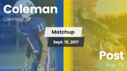 Matchup: Coleman  vs. Post  2017