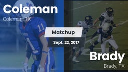 Matchup: Coleman  vs. Brady  2017