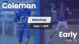 Matchup: Coleman  vs. Early  2018