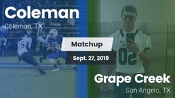 Matchup: Coleman  vs. Grape Creek  2019