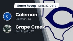 Recap: Coleman  vs. Grape Creek  2019