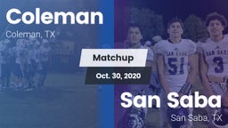 Matchup: Coleman  vs. San Saba  2020