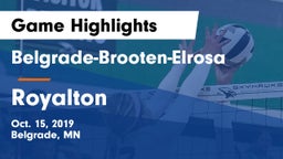 Belgrade-Brooten-Elrosa  vs Royalton  Game Highlights - Oct. 15, 2019