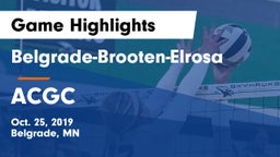 Belgrade-Brooten-Elrosa  vs ACGC Game Highlights - Oct. 25, 2019