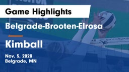 Belgrade-Brooten-Elrosa  vs Kimball  Game Highlights - Nov. 5, 2020