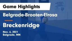 Belgrade-Brooten-Elrosa  vs Breckenridge  Game Highlights - Nov. 6, 2021