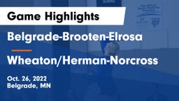 Belgrade-Brooten-Elrosa  vs Wheaton/Herman-Norcross  Game Highlights - Oct. 26, 2022