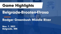 Belgrade-Brooten-Elrosa  vs Badger Greenbush Middle River Game Highlights - Nov. 7, 2022
