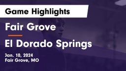 Fair Grove  vs El Dorado Springs  Game Highlights - Jan. 10, 2024