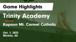 Trinity Academy  vs Kapaun Mt. Carmel Catholic  Game Highlights - Oct. 1, 2022