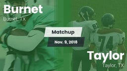 Matchup: Burnet  vs. Taylor  2018