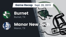 Recap: Burnet  vs. Manor New Tech 2019