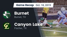 Recap: Burnet  vs. Canyon Lake  2019