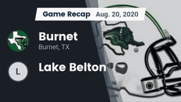 Recap: Burnet  vs. Lake Belton 2020