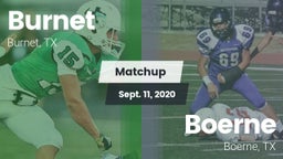 Matchup: Burnet  vs. Boerne  2020
