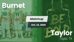 Matchup: Burnet  vs. Taylor  2020