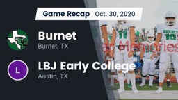 Recap: Burnet  vs. LBJ Early College  2020