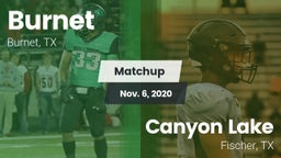 Matchup: Burnet  vs. Canyon Lake  2020