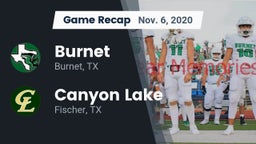 Recap: Burnet  vs. Canyon Lake  2020