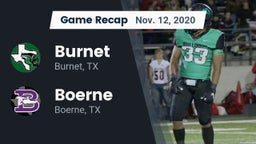 Recap: Burnet  vs. Boerne  2020