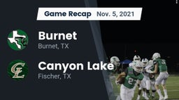 Recap: Burnet  vs. Canyon Lake  2021