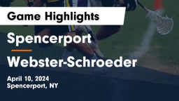 Spencerport  vs Webster-Schroeder  Game Highlights - April 10, 2024