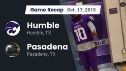 Recap: Humble  vs. Pasadena  2019