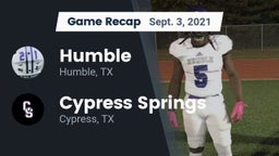 Recap: Humble  vs. Cypress Springs  2021